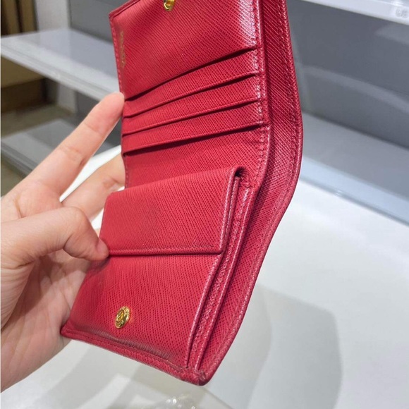 Gently USED **AUTHENTIC**Prada RED bifold wallet - Picture 3 of 9